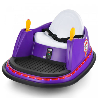 12v Vehicle 360¡a Spin Race Toy Kids Ride On Bumper Car W/ Remote Control Purple