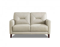 Hydeline Mavis Leather Loveseat - Vanilla