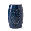 Phoenix Indoor 12" Barrel Shape Iron Side Table With Lace-cut Design - Navy Blue | Table D’appoint Interieure Phoenix En Fer De Forme Tonneau 12", Avec Motif Ajoure - Bleu Marine