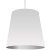 Dainolite Oversized Drum 1 Light Pendant XLarge White/Silver Shade Lamp