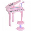 Qaba Mini Electronic Musical Piano 37 Key Keyboard Multifunction Kids Toy With Microphone Stool (pin|Qaba Mini Piano Musical Electronique 37 Touches Clavier Multifonction Enfants Jouet Avec Microphone