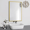 Arcus 24" X 36" Hand Crafted Linear Rectangular Mirror - Gold|Miroir rectangulaire linéaire Arcus 24 po x 36 po fabriqué à la main - doré