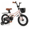 Costway 14\" Kid's Bike With Training Wheels Adjustable Handlebar & Seat Handbrake Pink