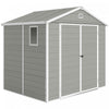 Outsunny 8' x 6' Plastic Garden Storage Shed with Air Vents, Light Grey