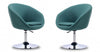 Hopper Modern Upholstered Swivel Lounge Chair in Teal - Set of 2 Accent Chair | Fauteuil lounge pivotant moderne Hopper en tissu bleu sarcelle - Lot de 2