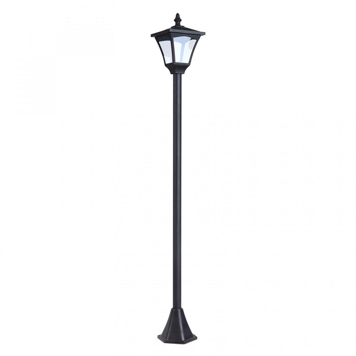Outsunny Single Solar Lamp Post Garden Solar-powered LED Streetlight Style Outdoor Light Waterproof 5-6 Hours With Base For Lawn Pathway Walkway 47\"h