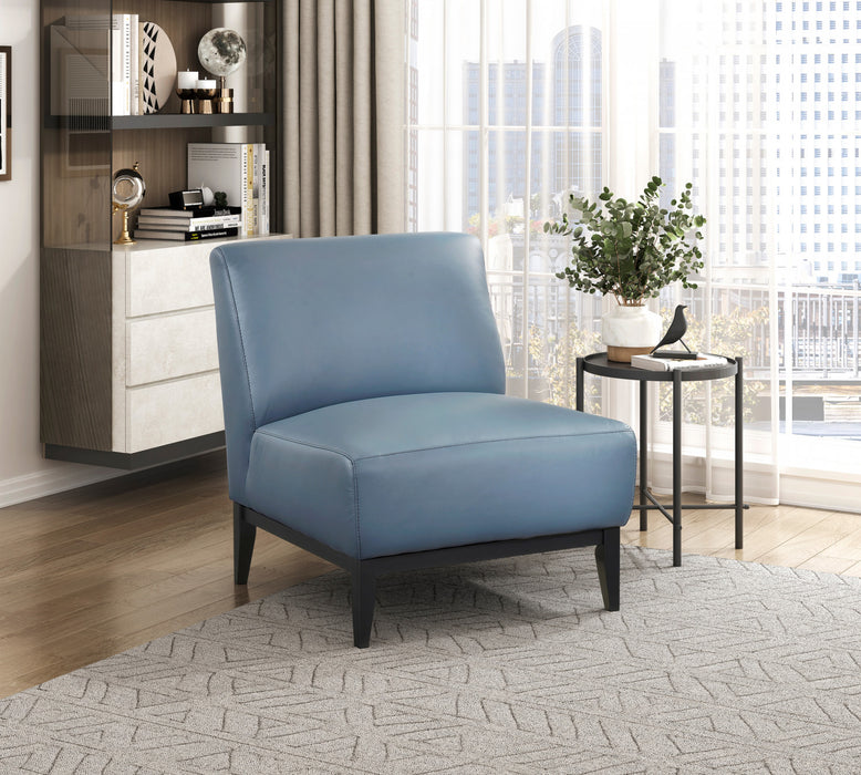 Murdock Accent Chair Blue Leather