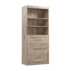 Bestar Pur 36 W Closet Organizer with Drawers - Rustic Brown|Organisateur de garde-robe Pur de Bestar de 36 po (L) avec tiroirs - brun rustique