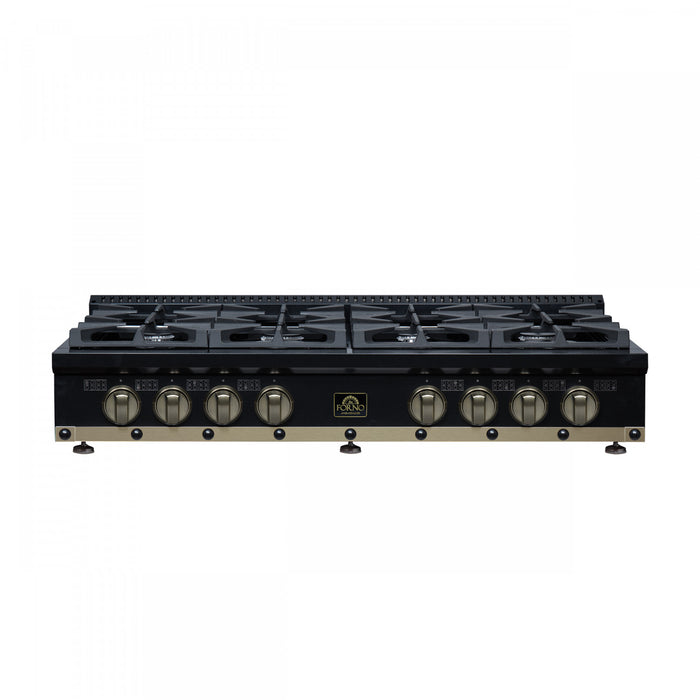 Forno Ambassador 48\" Gas Cooktop, Black, 8 burners - FCTGS5799-48CPBLK