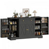 HOMCOM 54\" Sideboard Buffet Cabinet, Farmhouse Kitchen Cabinet, Black