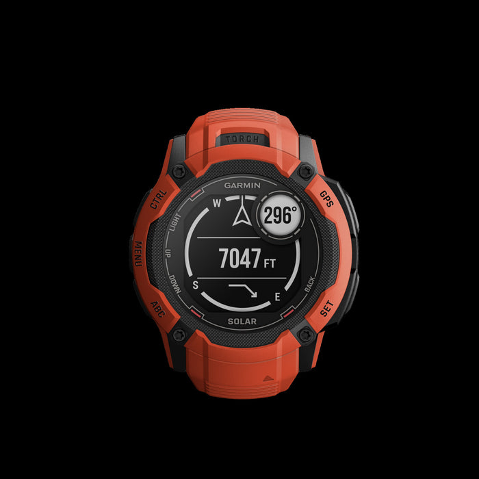 Garmin Instinct® 2x Solar Gps Smartwatch - Health & Fitness Tracking With Multi-band Gnss - Flame Red