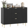 HOMCOM Sideboard Buffet Cabine w/ 3 Drawers and Adjustable Shelves, Black