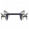 Carrington and Rockaway Modern Industry Chic 5-Piece Dining Set in Light Gray and Black