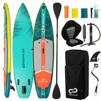 Goplus 11' Inflatable Stand Up Paddle Board For Adults With Kayak Seat Leash Hand Pump,turquoise