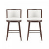 Evalyn Modern Wood Upholstered Barstool in White - Set of 2 | Tabouret de bar moderne en bois et tissu Evalyn, blanc - Lot de 2