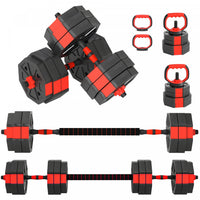 Soozier 6-in-1 Adjustable Dumbbell Set, 66lbs Free Weights Set, Red