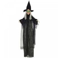 Homcom Black Witch Halloween Prop W/ Light Up Eyes For Party