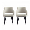 Tremont Modern Vegan Leather Metal Armchair in Stone Gray - Set of 2 | Fauteuil moderne Tremont en cuir vegetalien avec accoudoirs en metal, gris pierre - Lot de 2
