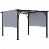 Outsunny 10' X 10' Outdoor Pergola Patio Gazebo Retractable Canopy, Grey|Outsunny 10' X 10' Pergola Exterieure Patio Gazebo Auvent Retractable, Gris