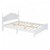 Jessie Retro Style Platform Bed with Wooden Slat Support,Queen Size, White Queen Bed | Jessie Lit plateforme style retro avec support a lattes en bois, Taille Queen, Blanc