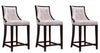 Fifth Avenue Traditional Wood Upholstered Counter Stool in Pearl White - Set of 3 | Tabouret de comptoir traditionnel en bois Fifth Avenue avec assise rembourree, blanc perle - Lot de 3