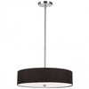 Dainolite Everly 4 Light Pendant Polish Chrome Finish Black Shade Lamp|Luminaire suspendu Everly de Dainolite avec abat-jour noir, fini chromé poli et 4 ampoules