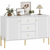HOMCOM 47" Buffet Cabinet with 3 Drawers and 2 Doors Modern Sideboard White