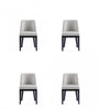 Gansevoort Modern Wood Vegan Leather Dining Chair in Light Gray - Set of 4 | Chaise de salle a manger Gansevoort en bois moderne et cuir vegetalien, gris clair - Lot de 4