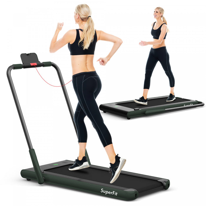 Superfit 2.25hp 2 In 1 Folding Under Desk Treadmill W/ Remote Control App