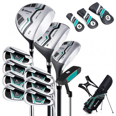 Ultimate Men's Complete Golf Club Set Golf Club Package Set Incl 460cc With Rain Hood Green