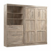 Bestar Pur Full Murphy Unit with Drawers 95-Inch Wall Bed - Rustic Brown|Lit double escamotable mural Pur de Bestar de 95 po avec tiroirs - brun rustique