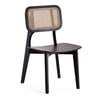 Manhattan Comfort Versailles Set Of 2 Square Dining Chairs - Black & Natural Cane|Ensemble 2 chaises de salle à manger carrées Versailles de Manhattan Comfort - noir et cannage naturel