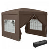 Outsunny 10'x10' Outdoor Pop Up Party Tent With Carrying Bag Coffee