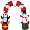 Outsunny 9ft Inflatable Christmas Cane Arch W/ Penguin Snowman|Outsunny Arche De Noel Gonflable De 9ft Avec Bonhomme De Neige