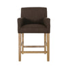 Gabrielle 26" Seat Height Counter Stool With Upholstered Fabric And Solid Wood Legs - Brown | Tabouret De Comptoir Gabrielle Hauteur D’assise 66 cm – Tissu Rembourre Et Pieds En Bois Massif - Brun