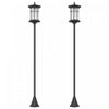 Outsunny 72" Solar Post Light, Ip44 LED Outdoor Street Light, 2 Pack|Outsunny Lot De 2 Lampadaires Solaires De 72 Po, Lampadaires A LED Ip44