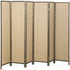 HOMCOM Handwoven 6 Panel Privacy Screen, 6 FT Folding Room Divider, Brown