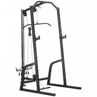 Soozier Power Cage With Pulley System, Squat Rack, Pull Up / Push Up Stand
