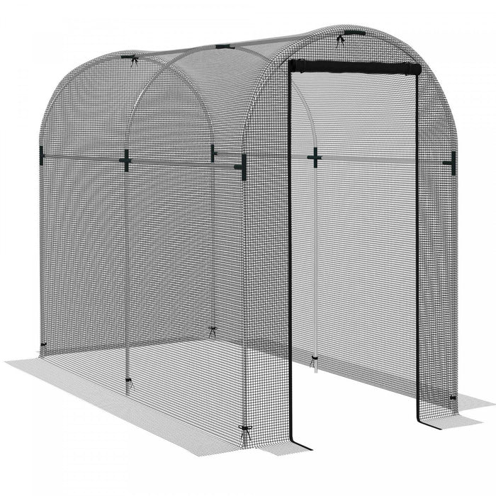 Outsunny 4' X 8' Plant Protection Tent Crop Cage With Door, Black