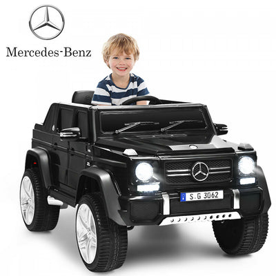 12v Licensed Mercedes-benz Kids Ride On Car Rc Motorized Vehicles W/ Trunk Black