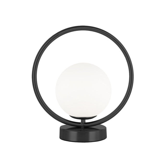 Dainolite Adrienna 1 Light Table Lamp Matte Black Finish White Opal Glass