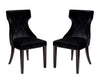 Manhattan Comfort Set of 2 Reine Velvet Dining Chairs - Black & Walnut|Ensemble 2 chaises de salle à manger Reine de Manhattan Comfort en velours - noir et noyer