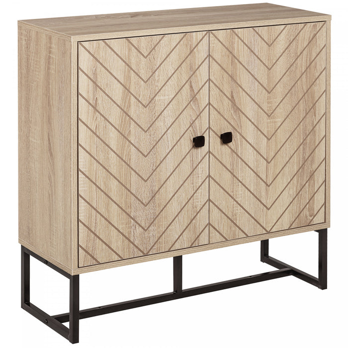 HOMCOM Modern Sideboard Door Cabinet Buffet Table with Storage Shelf