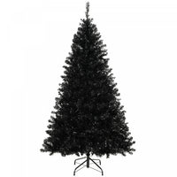HOMCOM 6ft Pre-lit Black Christmas Tree with 680 Purple LED Lights, Black