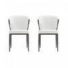 Kirsten Modern Metal Vegan Leather Dining Chair in White - Set of 2 Armoire | Chaise de salle a manger moderne en metal et cuir vegetalien Kirsten, blanc - Lot de 2