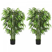 HOMCOM 4.6FT Artificial Bamboo Tree, Fake Plant Set of 2 for Home Decor