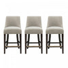 Beever Modern Chenille Wood Counter Stool in Taupe - Set of 3 Bar Stool | Tabouret de comptoir moderne en bois avec chenille Beever, taupe - Lot de 3