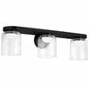 Dainolite Nadine LED Vanity 30w Matte Black Clear Glass Lamp|Lumière de coiffeuse Nadine de Dainolite en verre transparent, avec fini noir mat et ampoule à DEL de 30 W