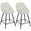 HOMCOM Swivel Bar Stools Set of 2 26" Counter Height Barstools, Cream White
