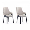 Kara Modern Wood Upholstered Dining Chair in Light Gray - Set of 2 | Chaise de salle a manger moderne en bois Kara avec revetement en tissu gris clair - Lot de 2